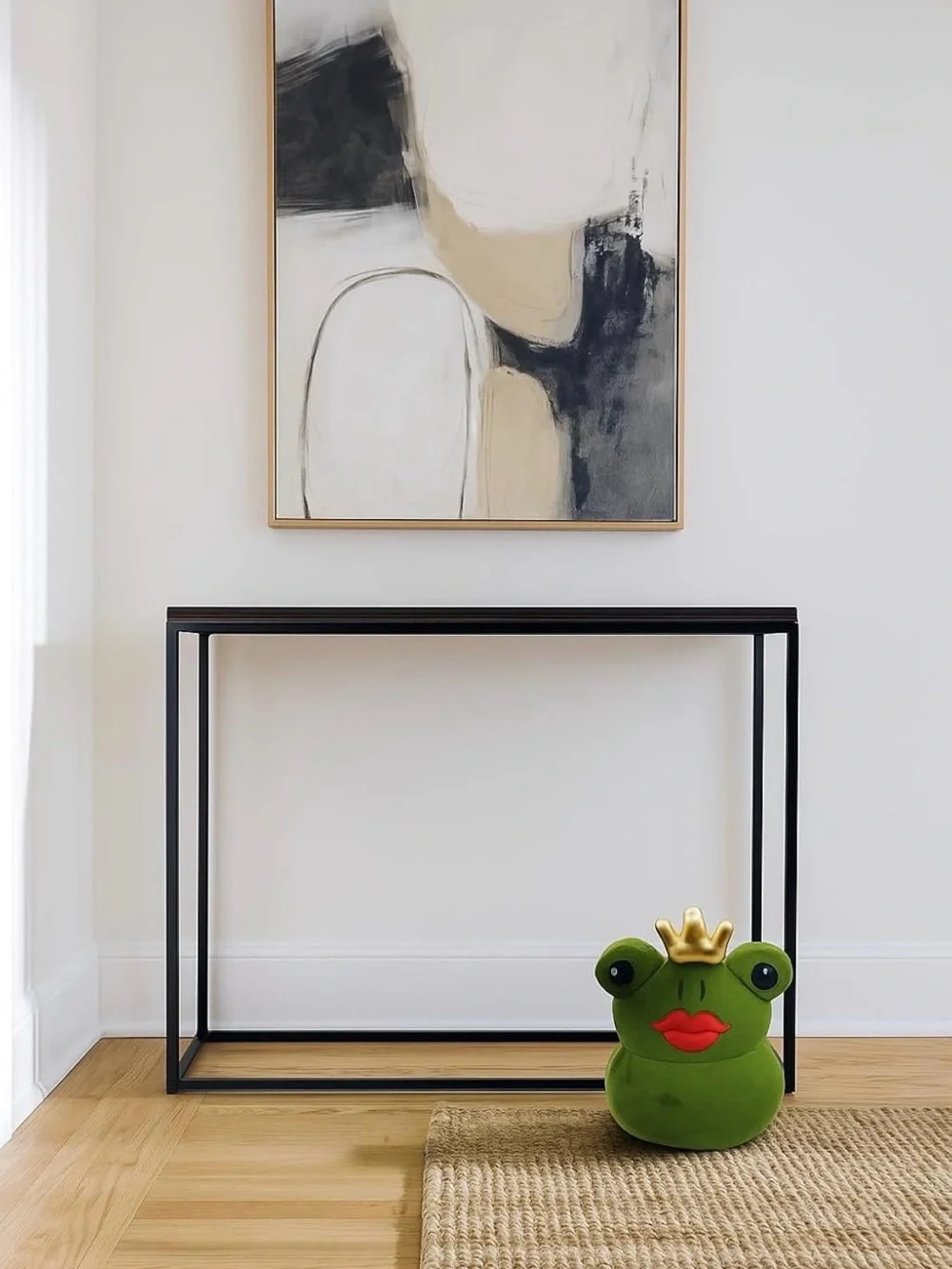 Green Frog Door Stop with Gold Crown -